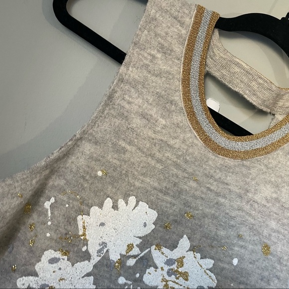 AnthropologieGray Knitted and Knotted Drop Waist Short Casual Dress size small - Picture 6 of 12